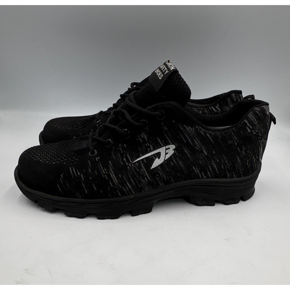 Shoes - Black Lace-Up Fashion Safety Shoes, EU Size 43, Medium (D/M) Width
